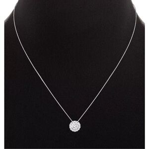 Macy's Cubic Zirconia Sterling Silver Necklace Box Chain 16" + 2" Extender NWOT